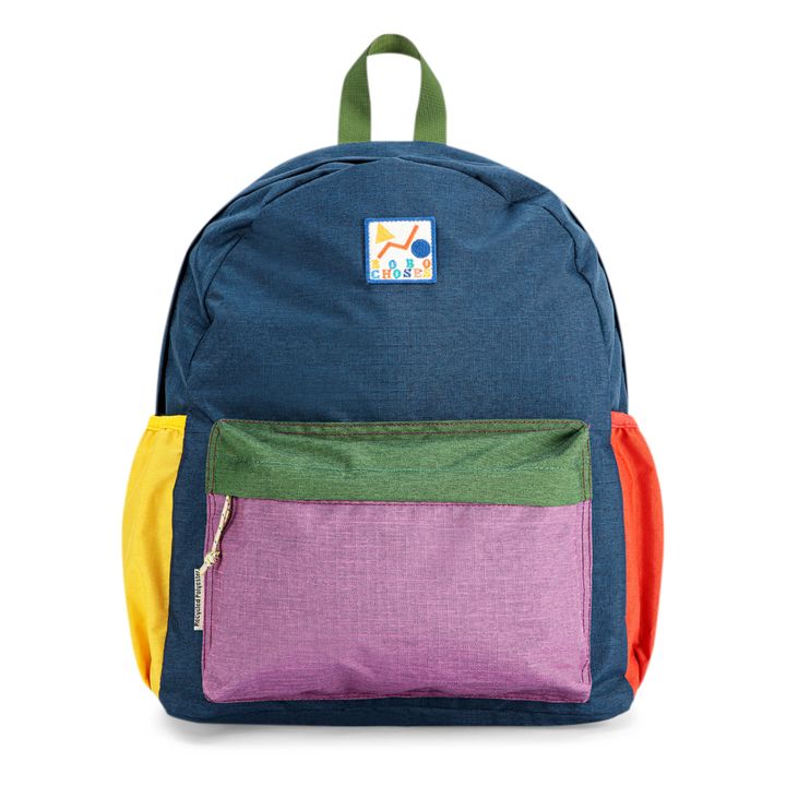 Recycled Polyester Colourblock Backpack Navy blue- Product image n°0