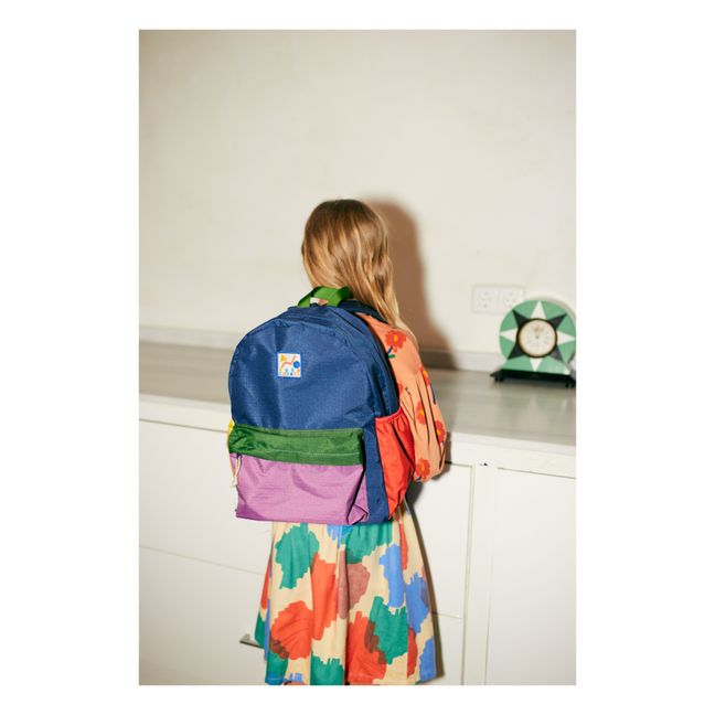 Recycled Polyester Colourblock Backpack Blu marino