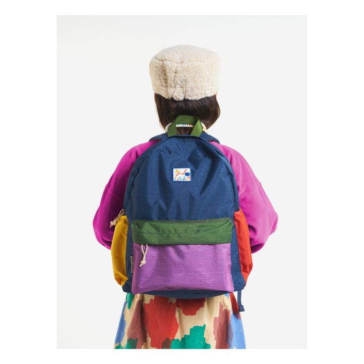 Recycled Polyester Colourblock Backpack Blu marino- Immagine del prodotto n°2