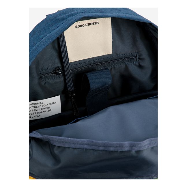 Recycled Polyester Colourblock Backpack Navy
