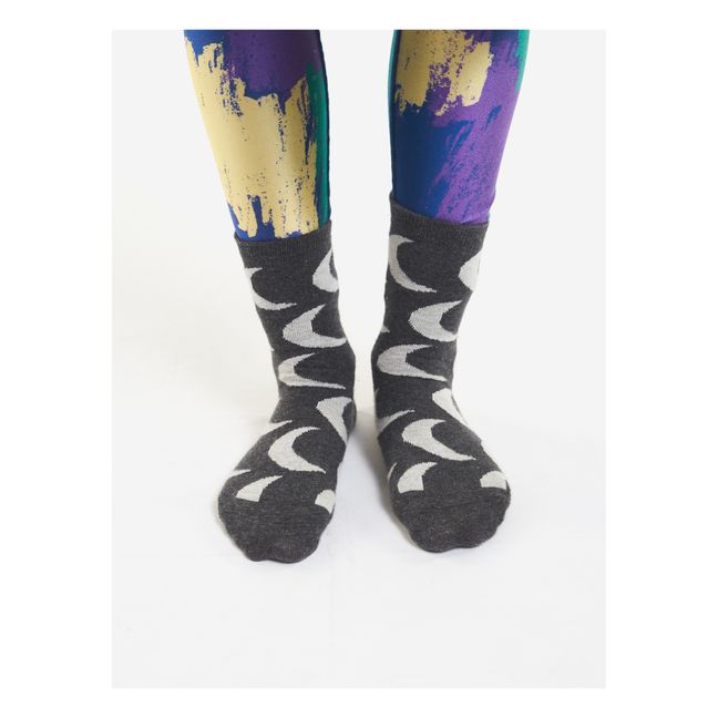 Moon Long Socks | Charcoal grey