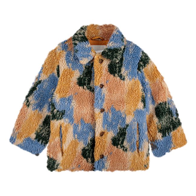 Jacke Felloptik aus recyceltem Material Camouflage | Kamelbraun