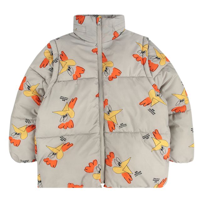 Recycled Material Rooster Puffer Jacket | Grey