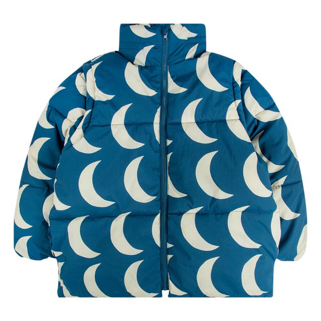 Recycled Material Moon Puffer Jacket Blau