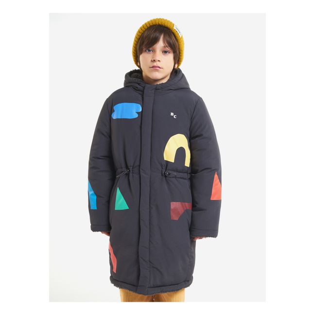 Recycled Material Reversible Parka Schwarz