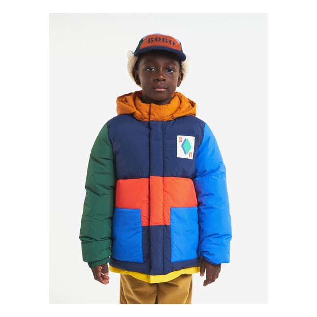 Recycled Material Puffer Jacket | Nachtblau