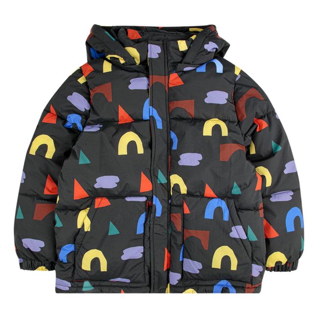 Recycled Material Playful Puffer Jacket | Black