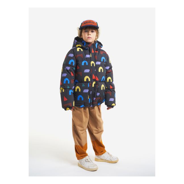 Recycled Material Playful Puffer Jacket Schwarz