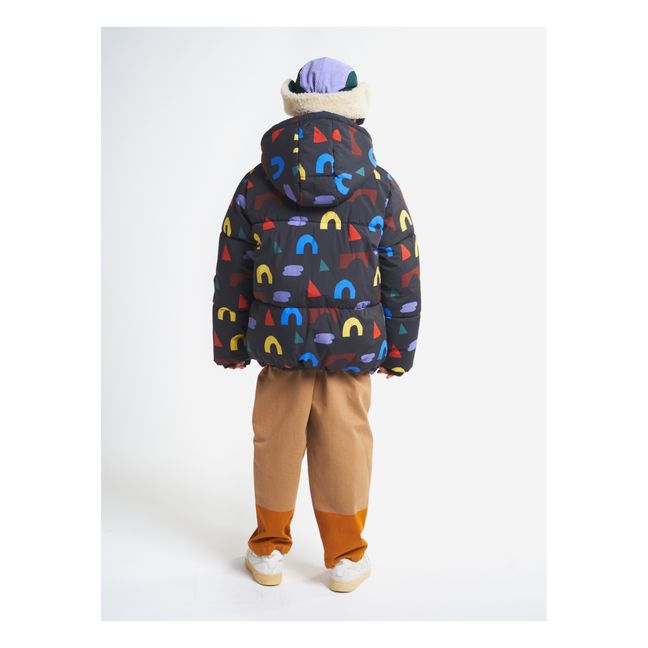 Recycled Material Playful Puffer Jacket Schwarz