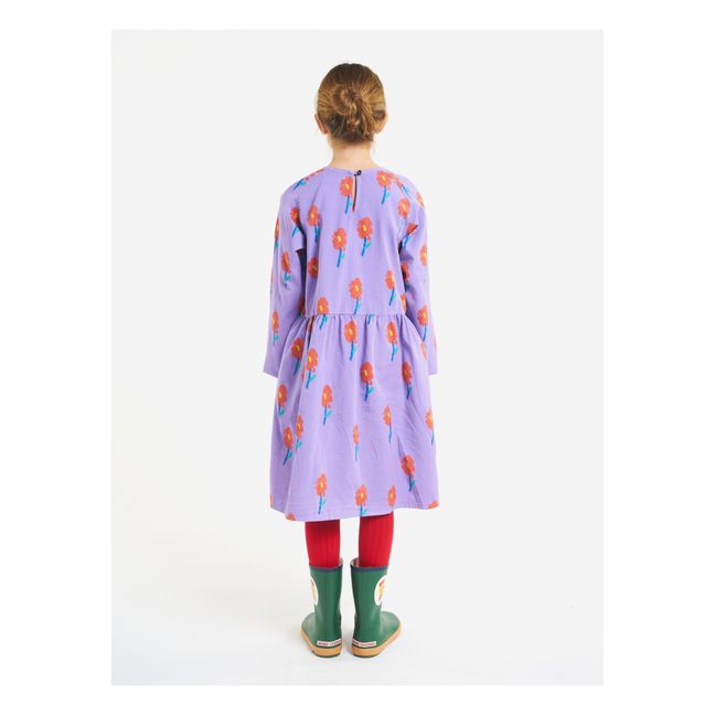 Kleid aus nachhaltiger Baumwolle mit Blumenmuster | Mauve