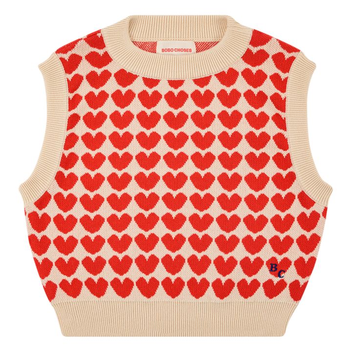 Ärmelloser Pullover Herzen | Rot- Produktbild Nr. 0