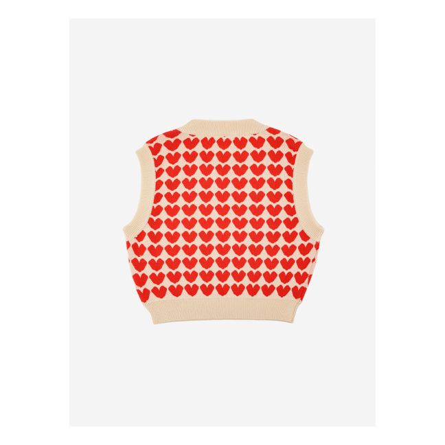 Ärmelloser Pullover Herzen | Rot