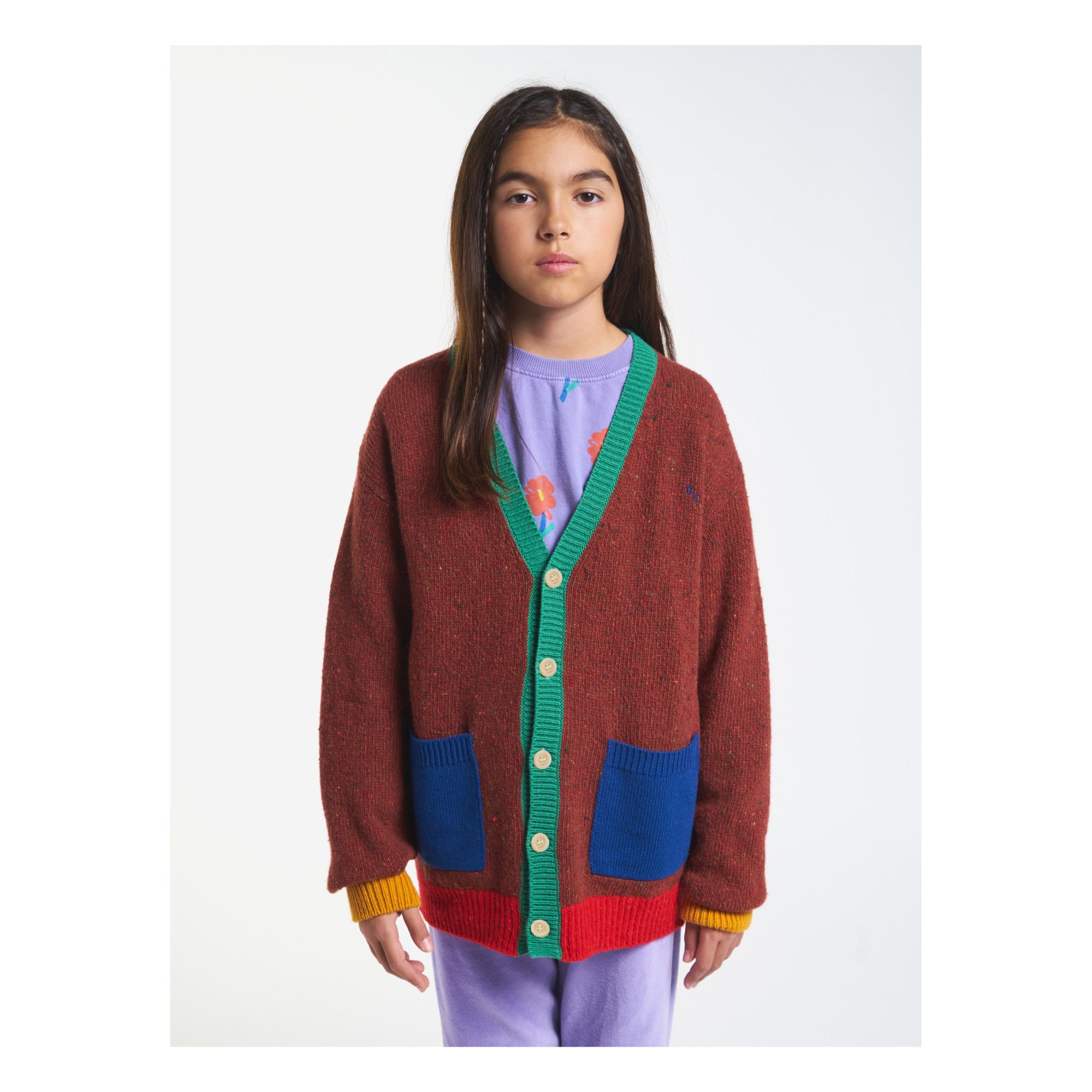 Bobo Choses - Colourblock Cardigan - Rust | Smallable