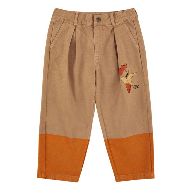 Responsible Cotton Two-Tone Trousers Camel