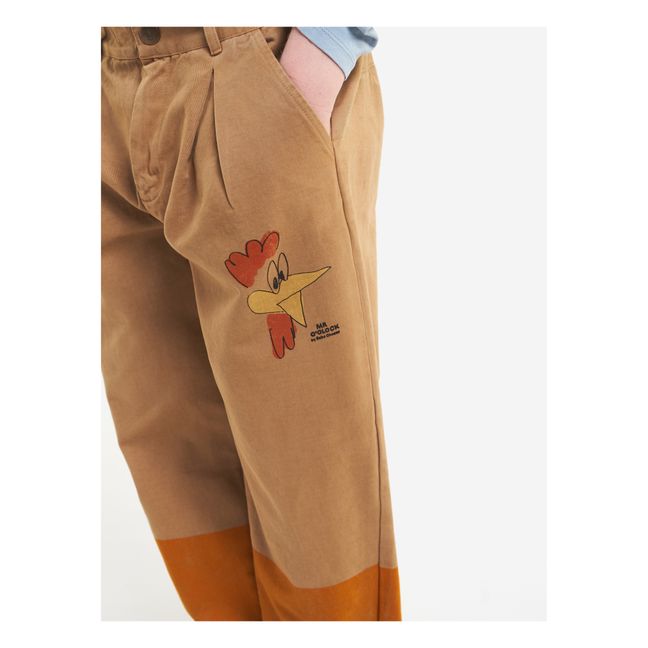 Pantalon Coton Responsable Bicolore Camel