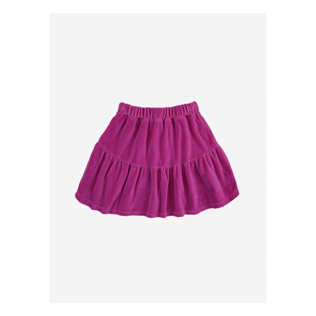 Organic Cotton Velour Heart Skirt | Fuchsia