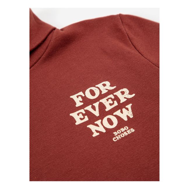 Unterziehpullover aus Bio-Baumwolle gerippt "Forever Now" | Burgunderrot