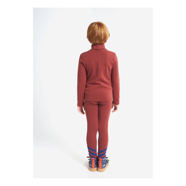 Legging Coton Bio Rayures | Rouge brique