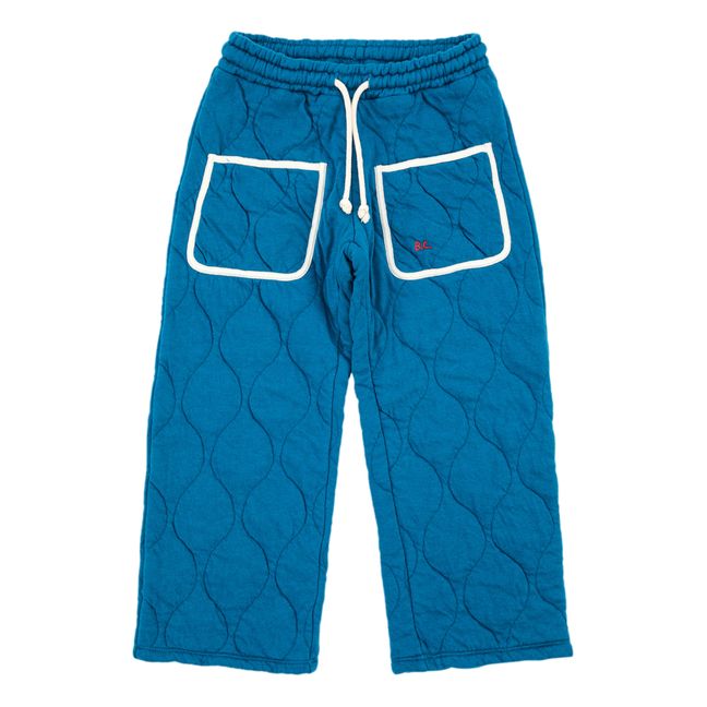 Pantalon Coton Bio Matelassé Bleu