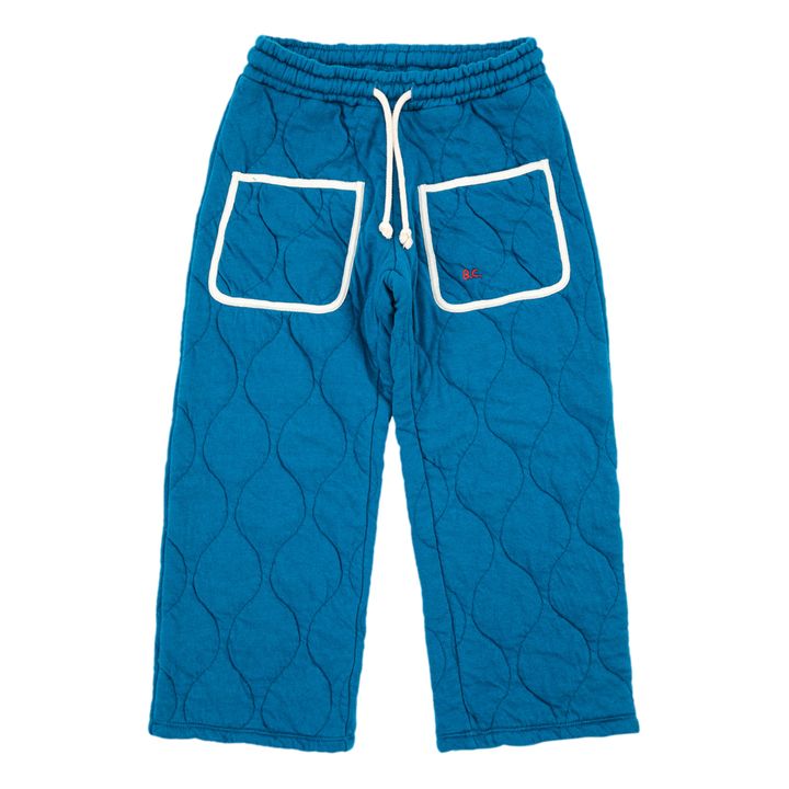 Pantalon Coton Bio Matelassé Bleu- Image produit n°0