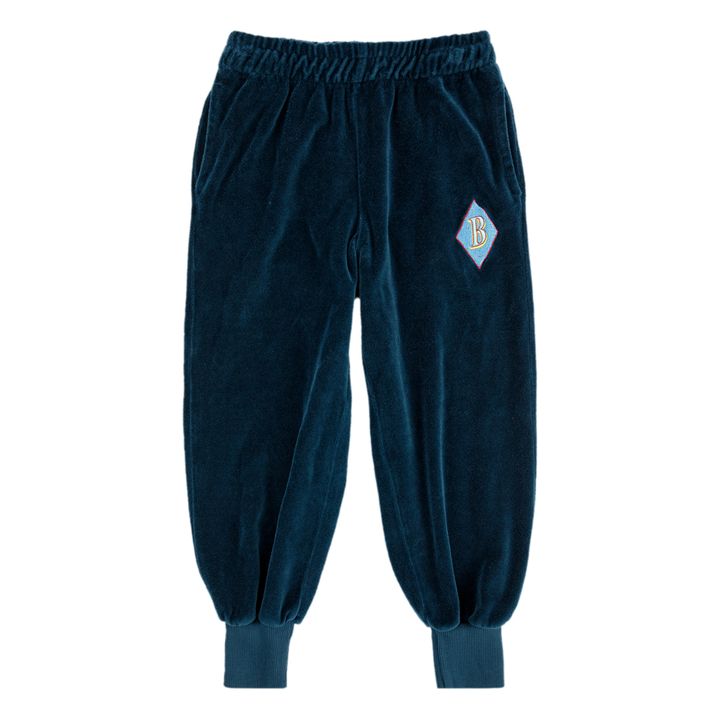 Bobo Choses Organic Cotton Velour Joggers Petrol blue Smallable