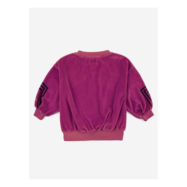 Organic Cotton Velour Heart Sweatshirt Fuscia