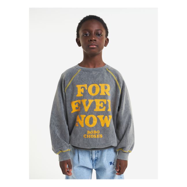 Sweatshirt aus Bio-Baumwolle "Forever Now" | Grau Meliert