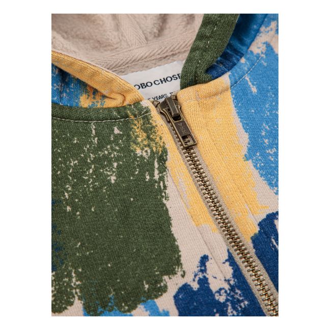 Kapuzen-Sweatshirt mit Reißverschluss aus Bio-Baumwolle Tie and Dye | Blau