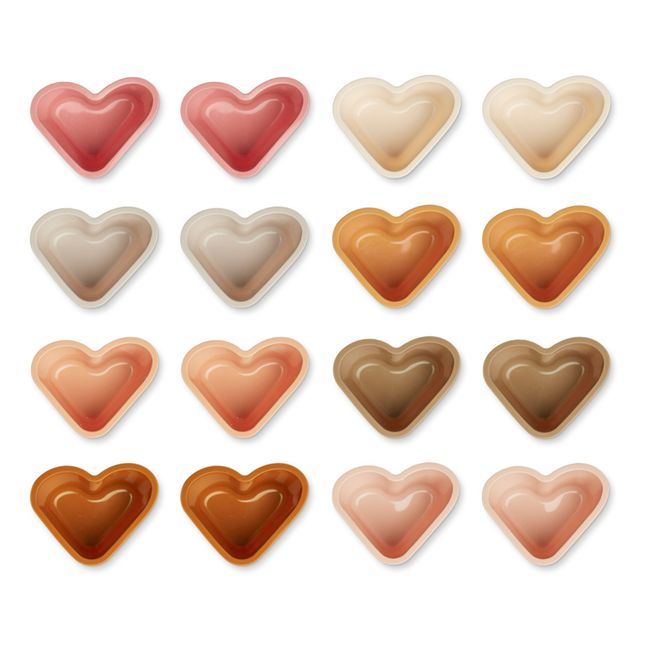 Moules à cupcake Tilo en silicone-set de 16 | Heart/Rose multi mix