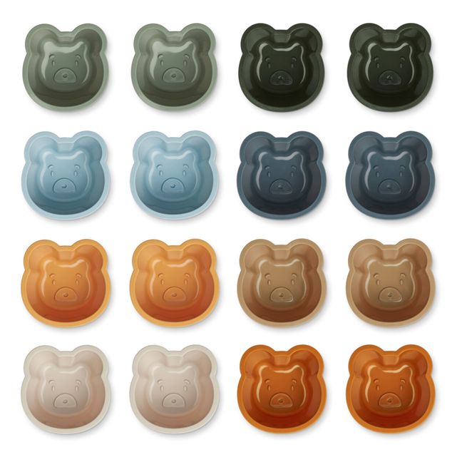 Moldes de silicona para magdalenas Tilo - juego de 16 | Mr bear/Faune green multi mix