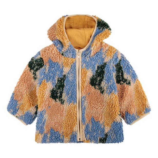 Recycled Material Sherpa Hooded Jacket Camel