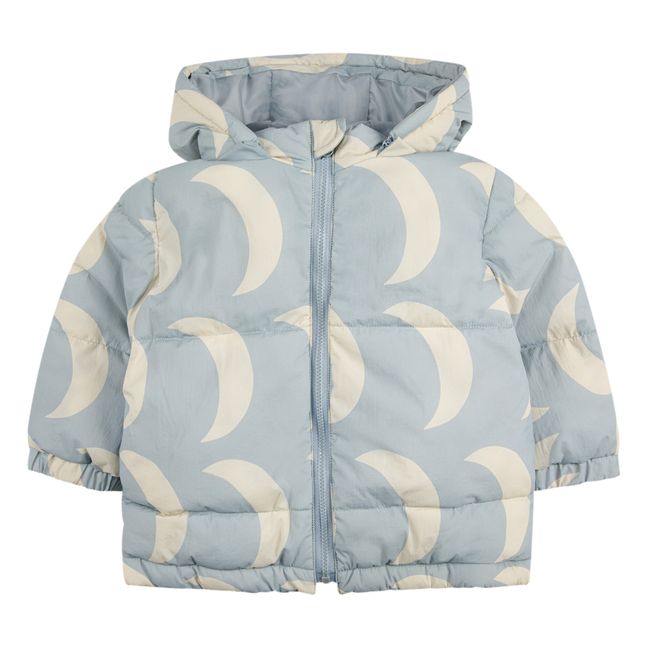 Recycled Material Water-Repellent Moon Puffer Jacket Azul Cielo