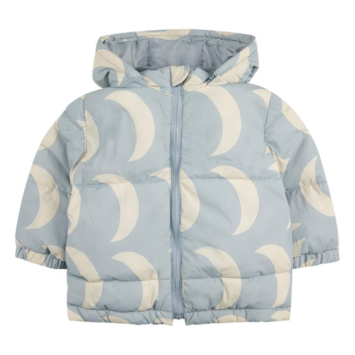 Recycled Material Water-Repellent Moon Puffer Jacket | Light blue- Product image n°0