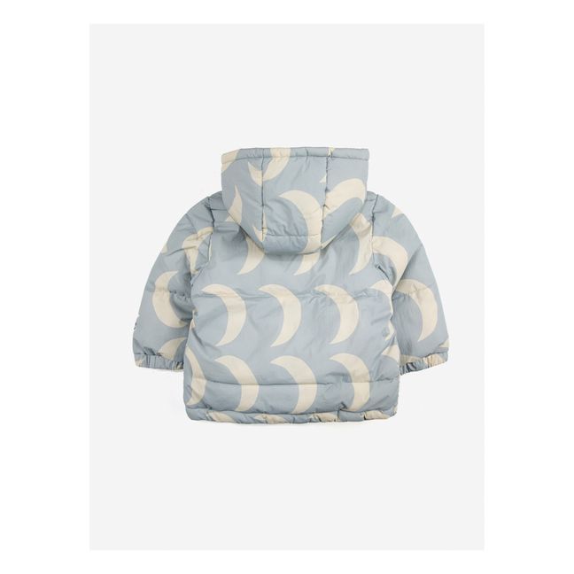 Recycled Material Water-Repellent Moon Puffer Jacket | Light blue