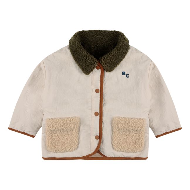 Veste Réversible Façon Fourrure Matières Recyclées | Ecru