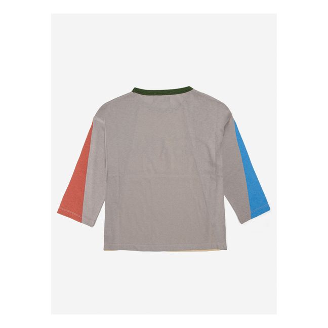 T-Shirt Bio-Baumwolle Colorblock | Grau Meliert
