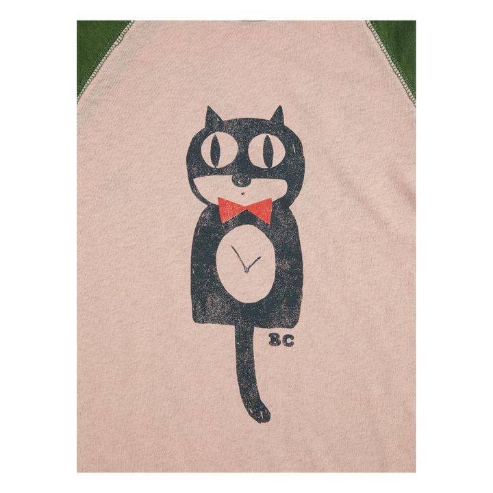 Organic Cotton Two-Tone Cat T-shirt | Green- Product image n°5