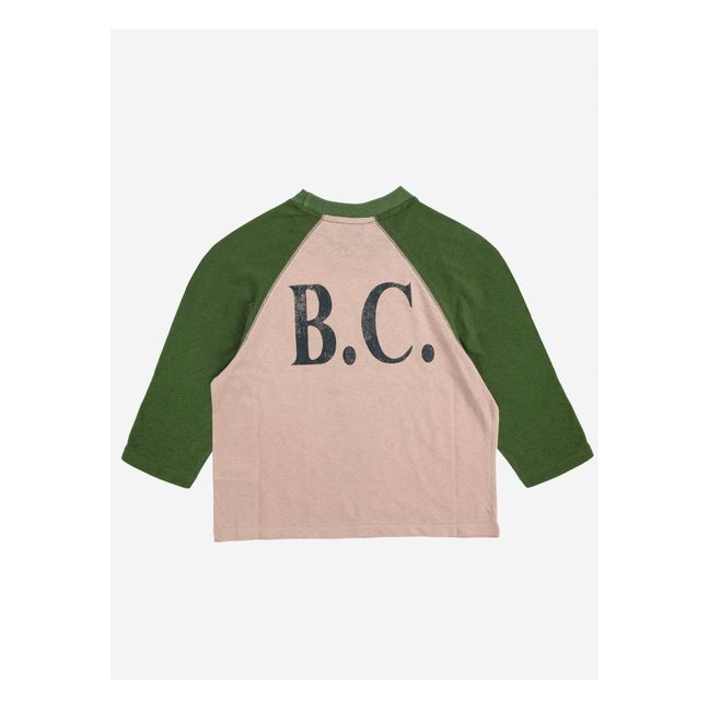 T-Shirt Coton Bio Bicolore Chat Vert