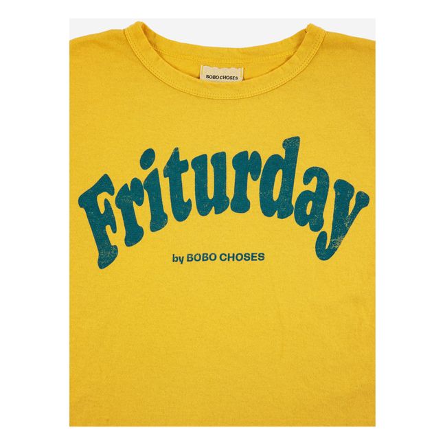 Organic Cotton "Friturday" T-shirt Yellow