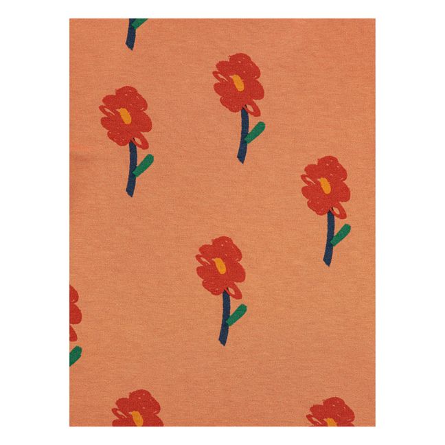 Camiseta con mangas bombachas Flores | Naranja