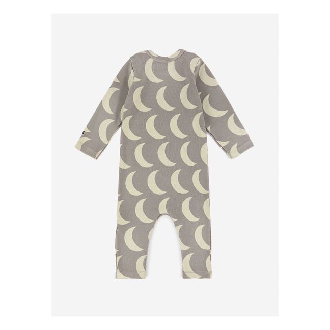 Pijama de canalé Algodón orgánico Lunas | Gris