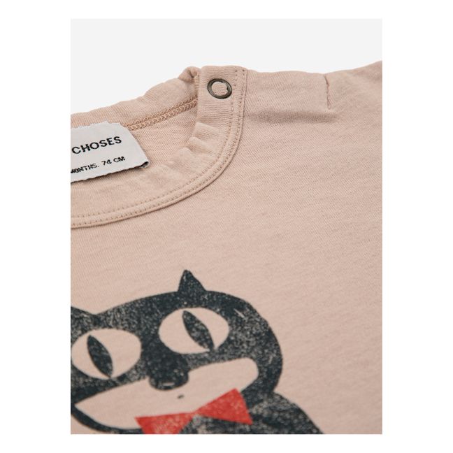 Organic Cotton Cat T-shirt Taupe brown