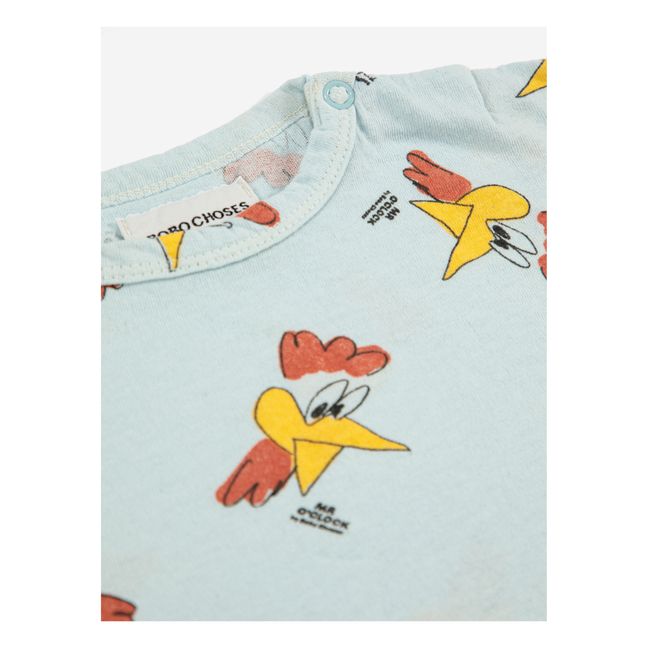 Organic Cotton Rooster Baby T-shirt Azul Cielo