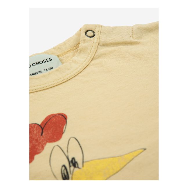Organic Cotton Rooster Baby T-shirt Blasses Gelb