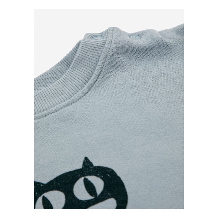 Sweatshirt aus Bio-Baumwolle Katze Baby | Hellblau- Produktbild Nr. 2