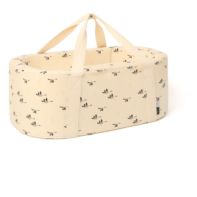 Kuko Moses Basket - Goose Print by Rose in April | Sand