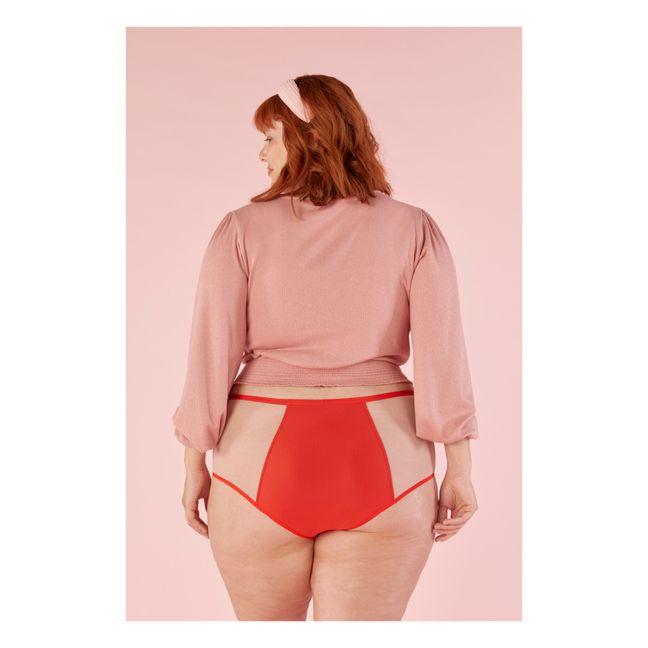 High-Waisted Period Briefs - Heavy Flow Rosso
