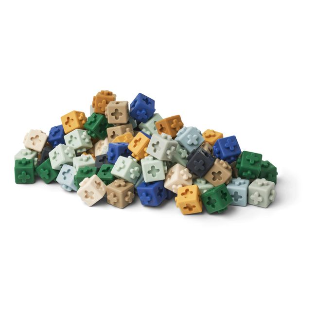 Mini Silicone Building Blocks - Set of 100 Navy blue