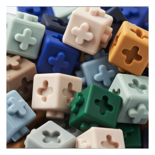 Mini Silicone Building Blocks - Set of 100 | Navy blue