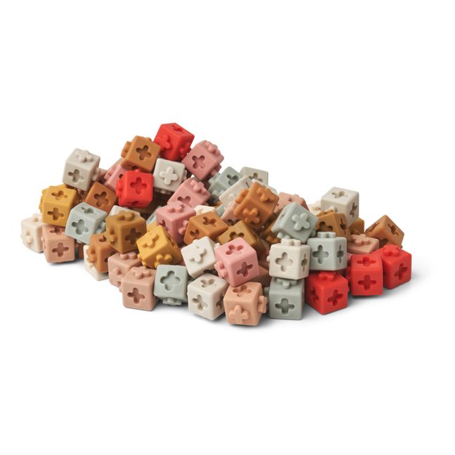 Mini Silicone Building Blocks - Set of 100 Rojo
